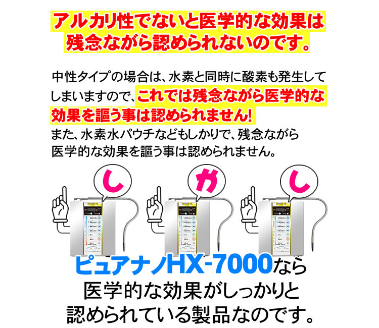 アルカリ性でないと医学的効果は残念ながら認められません