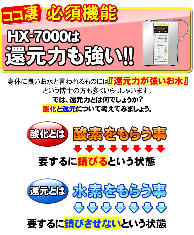 ここ凄③HX-7000は還元力も強い